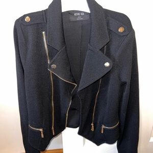 Active USA Black Women's Blazer with Gold Accents